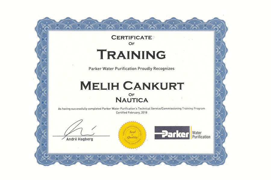 parker certificate